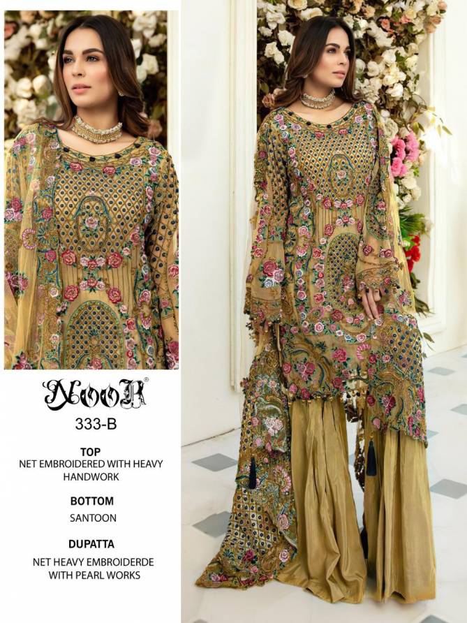 Noor Hit Collection 333 Latest Fancy Heavy Emroodery Dimond Work Designer Pakistani Salwer Suit Collection